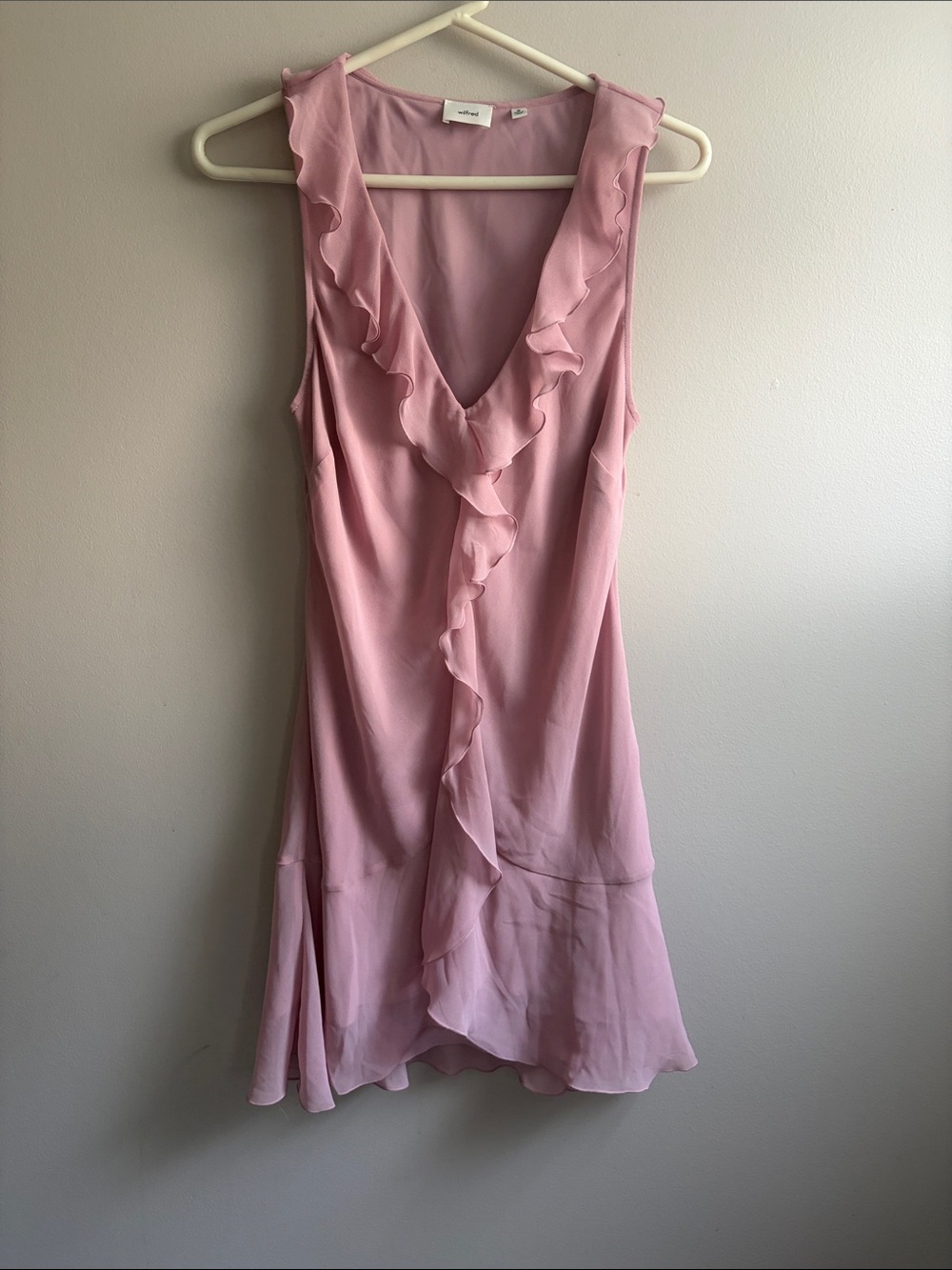 Wilfred Dusty Pink Ruffle Mini Dress